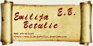 Emilija Betulić vizit kartica